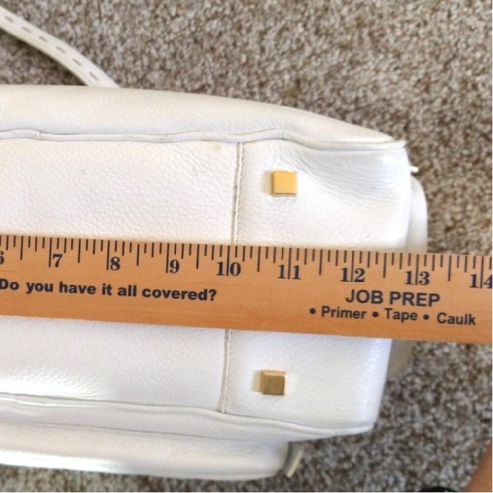 Sigrid Olsen White Leather Shoulder Bag Light Blue Lining Pre-Owned - Picture 3 of 16